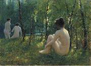Lionel Walden The Bathers, oil painting by Lionel Walden, Sweden oil painting artist